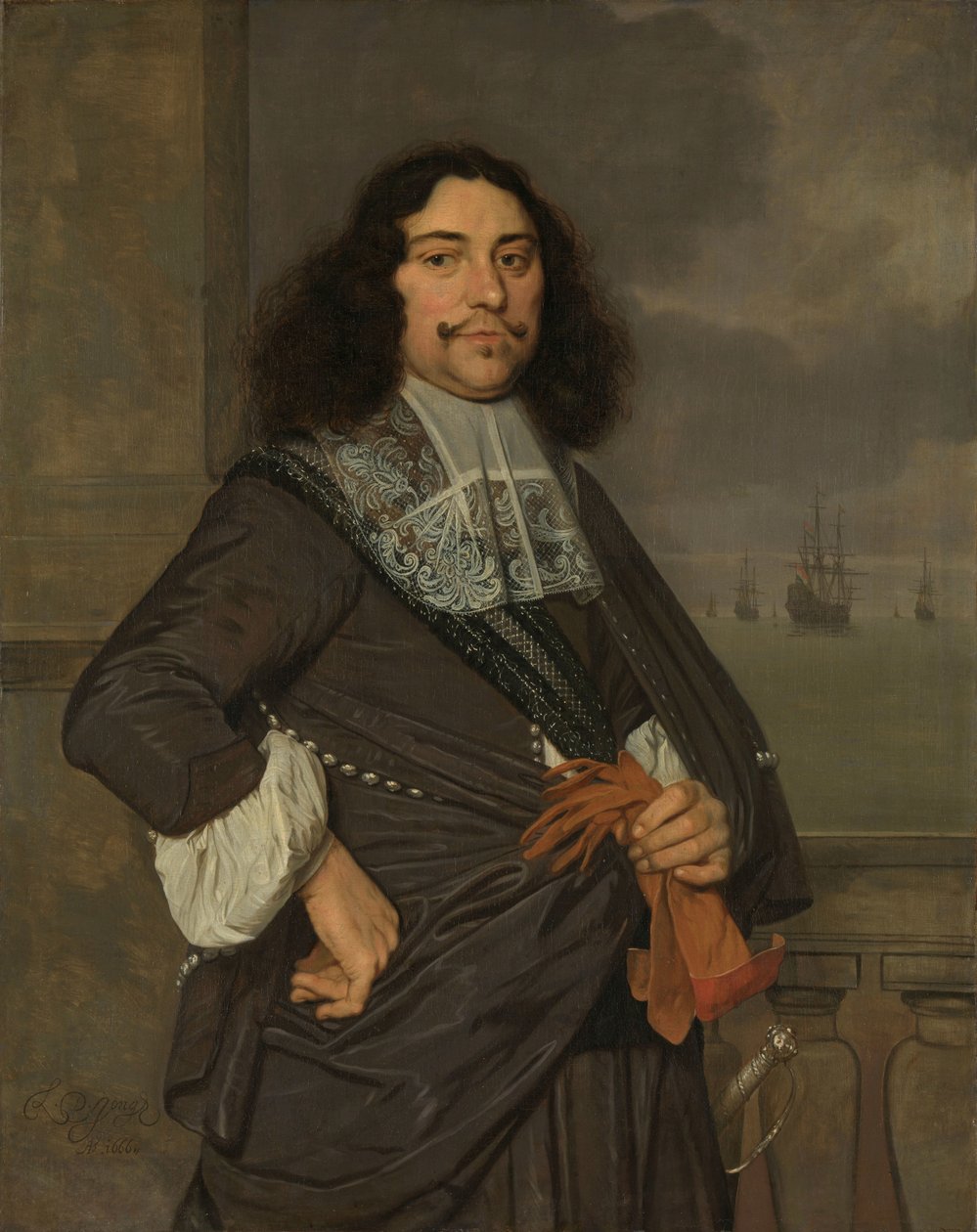 Jan van Nes (1631-80), vice-almirante da Holanda e West-Friesland de Ludolf de Jongh