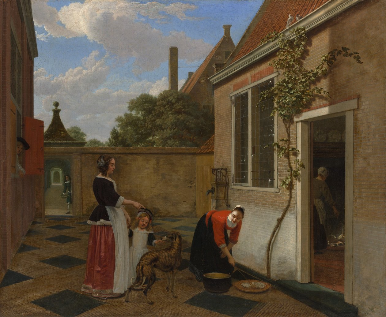Cena em um pátio, início dos anos 1660. de Ludolf de Jongh