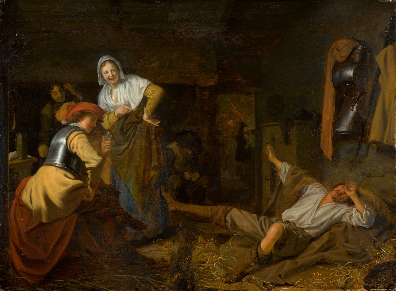 Soldados em Reveille, por volta de 1650 (óleo no painel) de Ludolf de Jongh