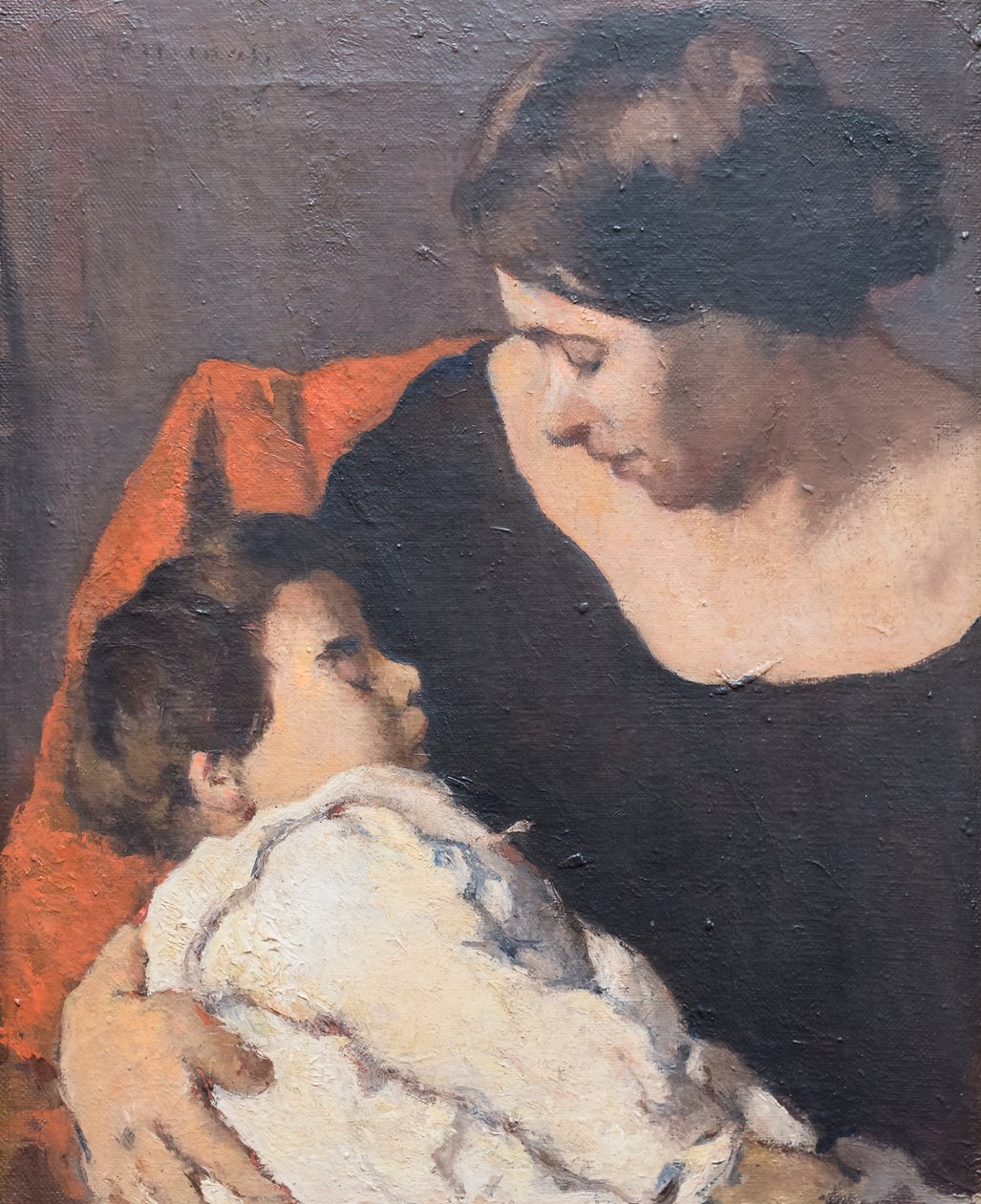 Mulher com criança de Ludovico (1866 1941) Tommasi