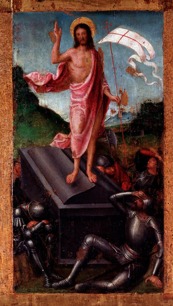 Mistérios do Rosário: A Ressurreição (Pintura em madeira de Ludovico Brea