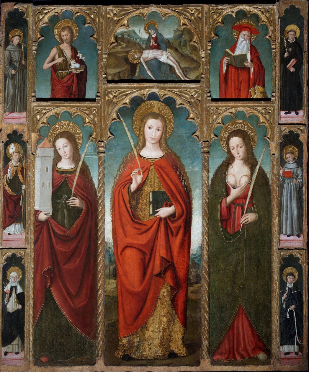 Políptico de Santa Devota, c.1517 (têmpera sobre painel) de Ludovico Brea