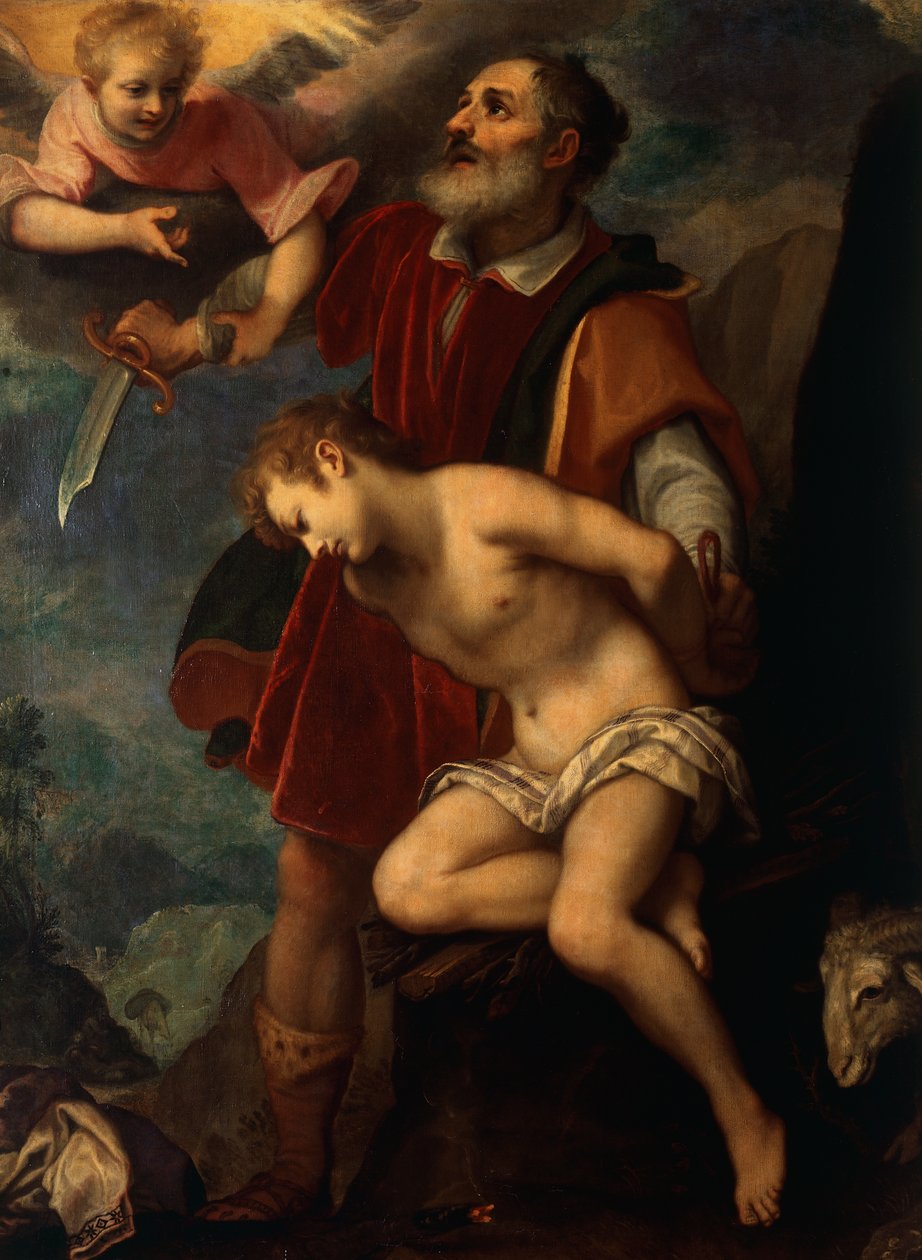 O sacrifício de Abraão, por Ludovico Cardi conhecido como il Cigoli (1559-1613), óleo sobre tela, 200x145 cm. de Ludovico Cardi