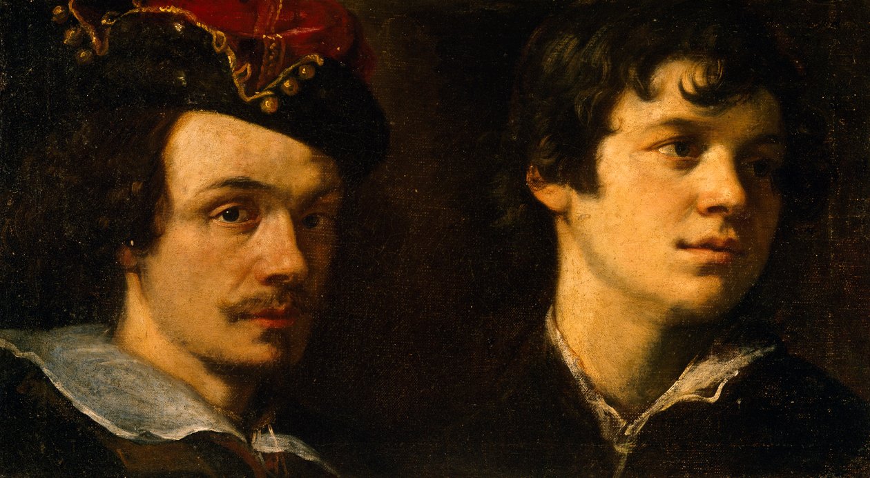 Duas cabeças, por Ludovico Cardi conhecido como il Cigoli (1559-1613), pintura. de Ludovico Cardi