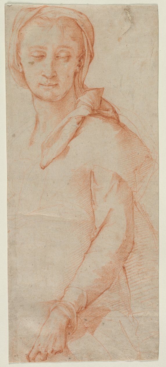 Estudo de figura de meio comprimento de uma mulher de Ludovico Cardi Cigoli