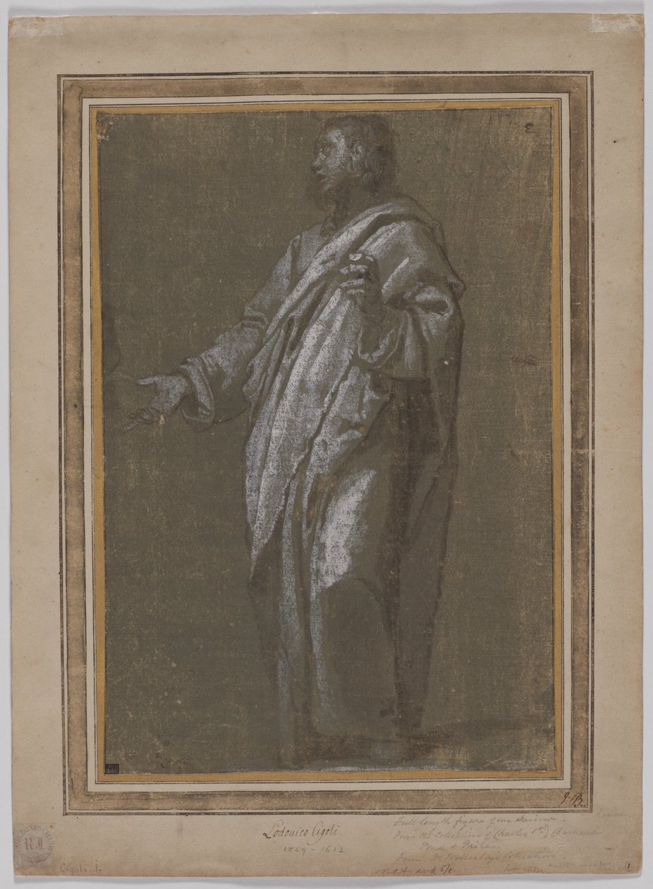 Figura masculina em pé, c. 161013. de Ludovico Cardi Cigoli