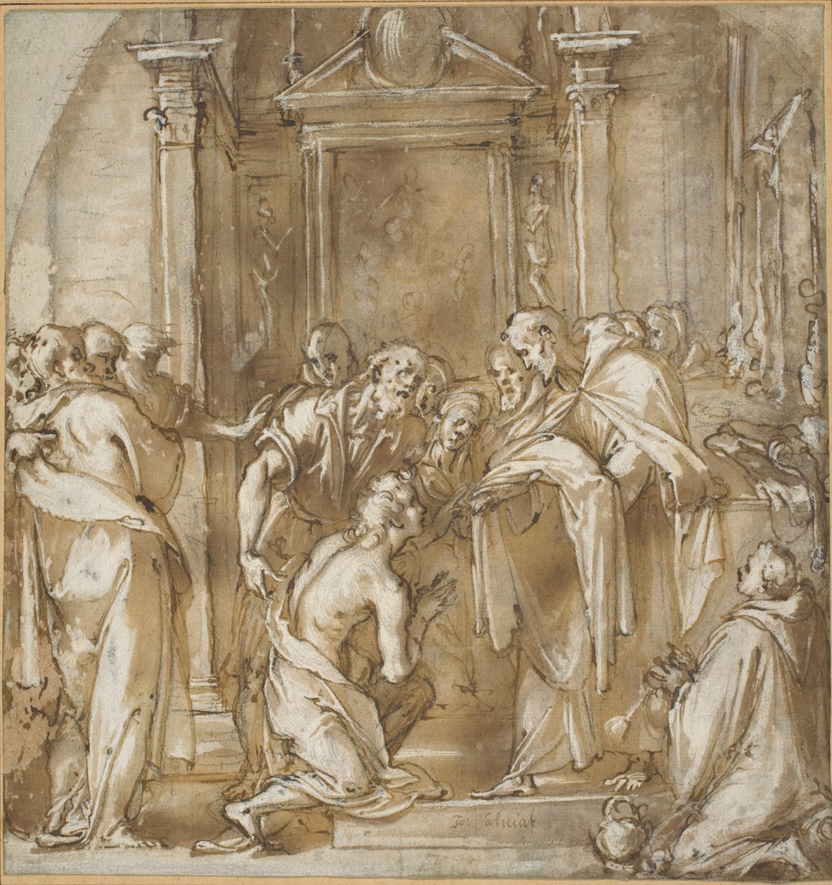 São Vicente Ferrer tomando suas vestes de Ludovico Cardi called Cigoli