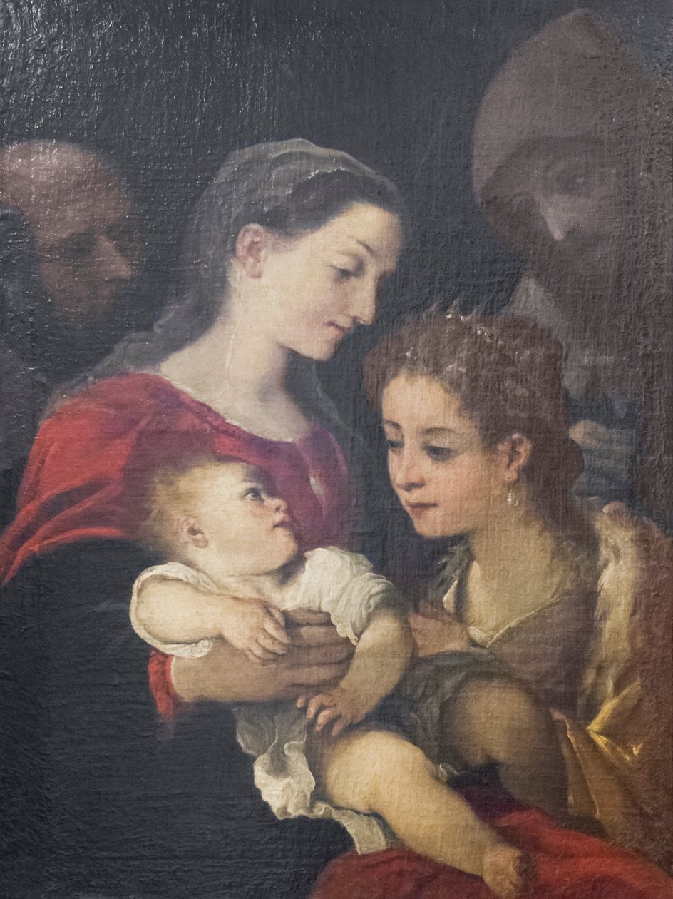 A Sagrada Família com os Santos Francisco e Catarina de Alexandria, c.1589-92 (óleo sobre tela) de Ludovico Carracci