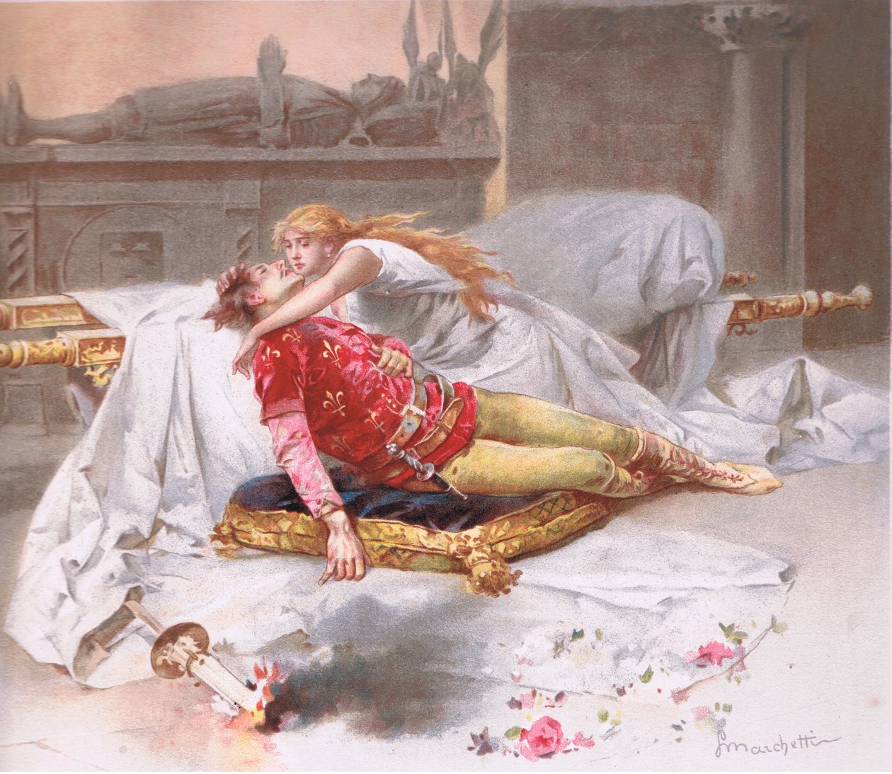 Vá e leve-te daqui pois não irei embora. ilustração de Romeu e Julieta de Ludovico Marchetti