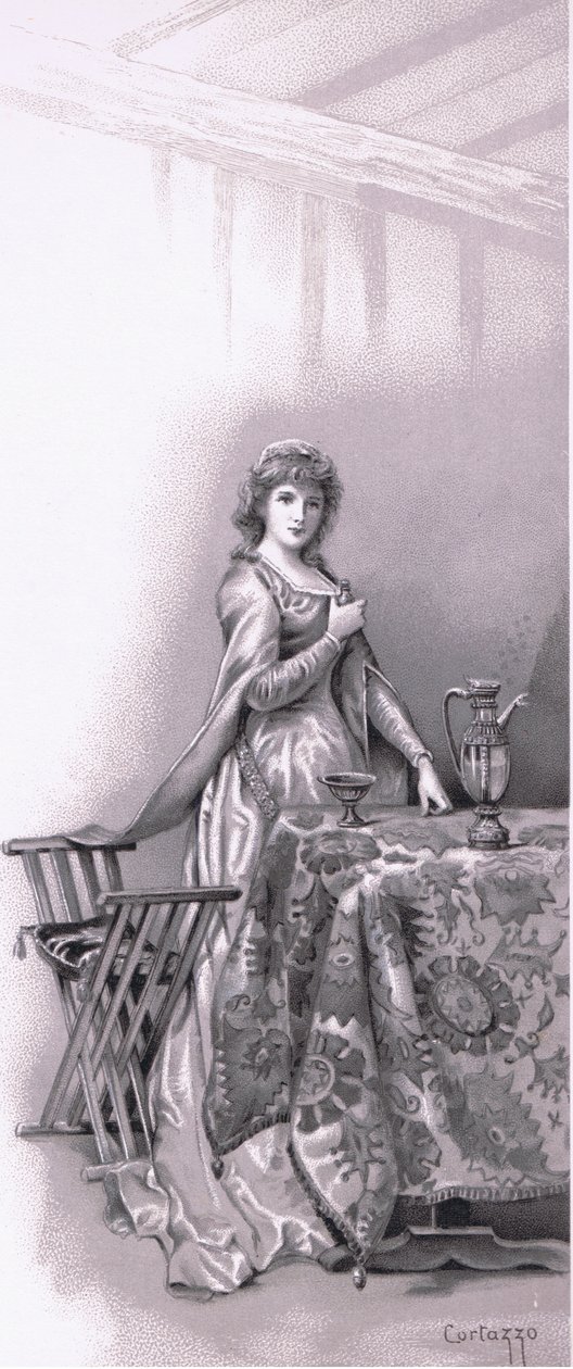 Lady Capulet: Vá acordar Juliet, vá e apareça, ilustração de Romeu e Julieta, de Ludovico Marchetti