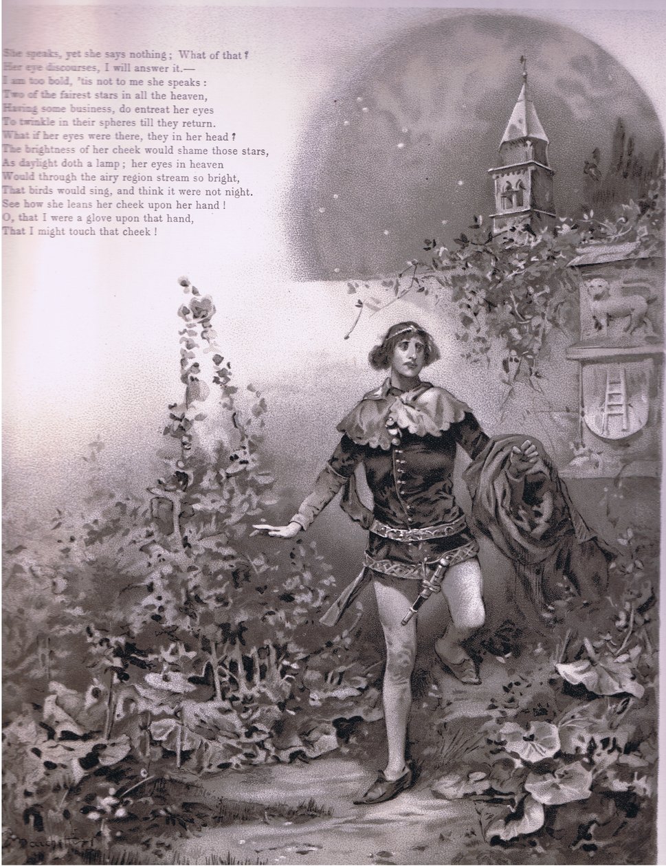 Ela fala, mas ela não diz nada, ilustração de Romeu e Julieta, de Ludovico Marchetti