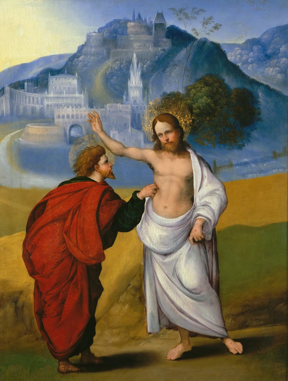 A incredulidade de São Tomás, ca 1521. de Ludovico Mazzolino