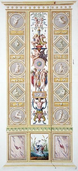 Painel do Raphael Loggia no Vaticano, da "Delle Loggie di Rafaele nel Vaticano", gravado por Giovanni Volpato (1735-1804) de Ludovicus Tesio (after) Taurinensis