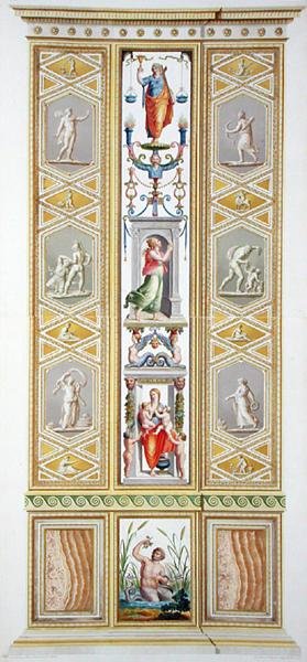 Painel do Raphael Loggia no Vaticano, da "Delle Loggie di Rafaele nel Vaticano", gravado por Giovanni Volpato (1735-1803) de Ludovicus Tesio (after) Taurinensis