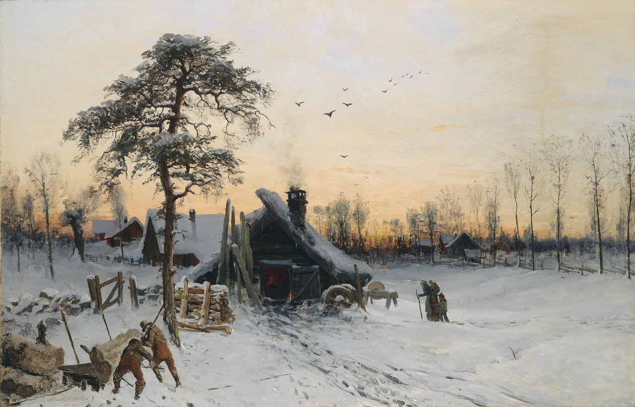 Paisagem de inverno à luz da noite de Ludvig Munthe