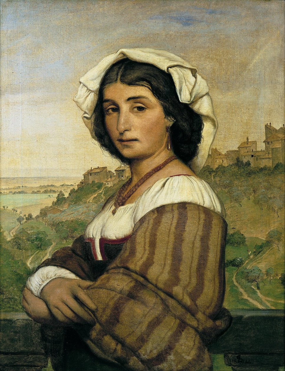 A modelo Stella. Em segundo plano, Ariccia de Ludvig Abelin Schou