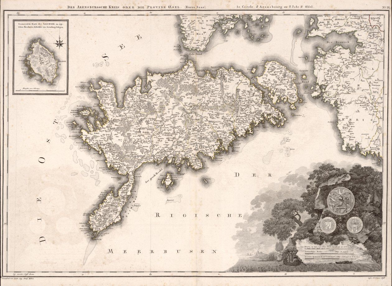 O círculo ou província de Arensbug de Ludvig August; Hartknoch Mellin