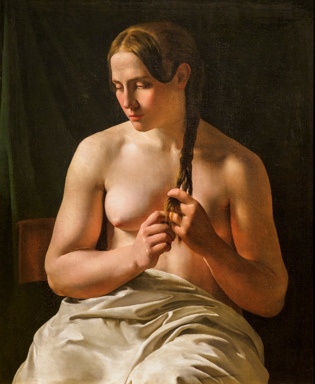 Uma mulher a pregar o cabelo de Ludvig August Smith