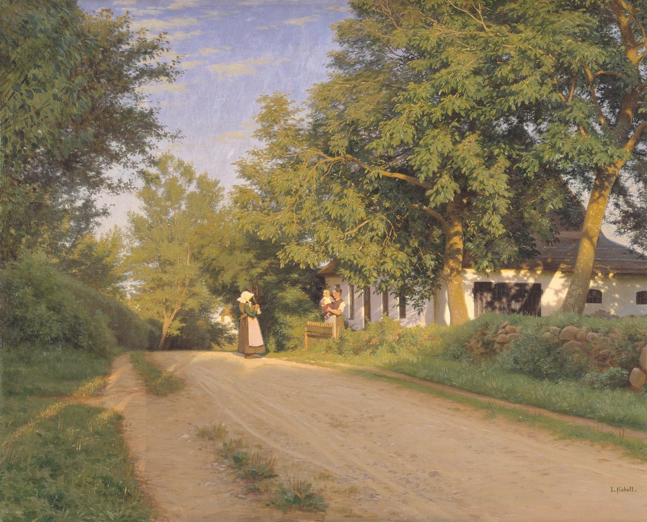 Estrada através de uma aldeia de Ludvig Kabell