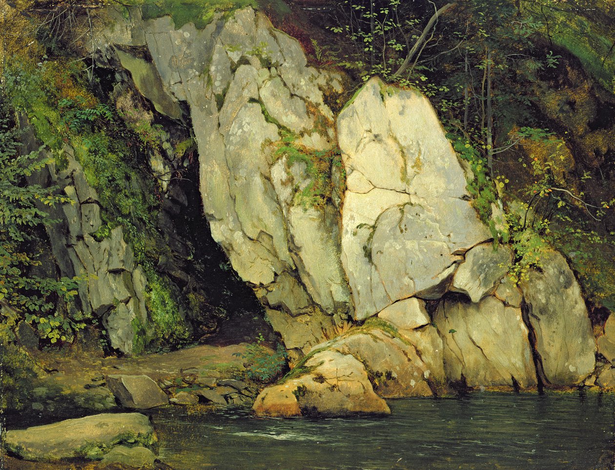 O Olho da Agulha, 1839-40 (óleo sobre papelão) de Ludwig Adrian Richter