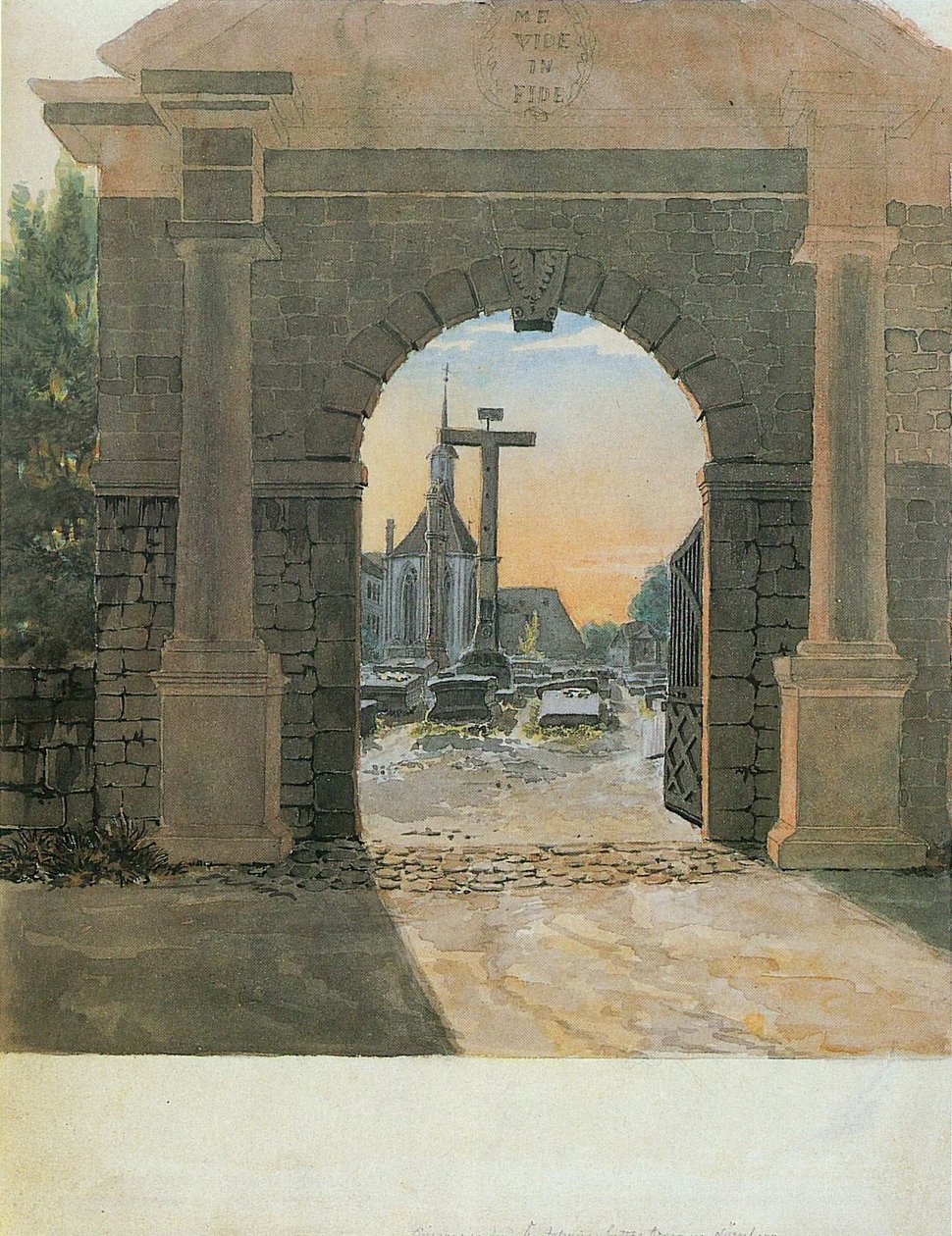 Entrada do Johannisfriedhof em Nuremberg de Ludwig Emil Grimm
