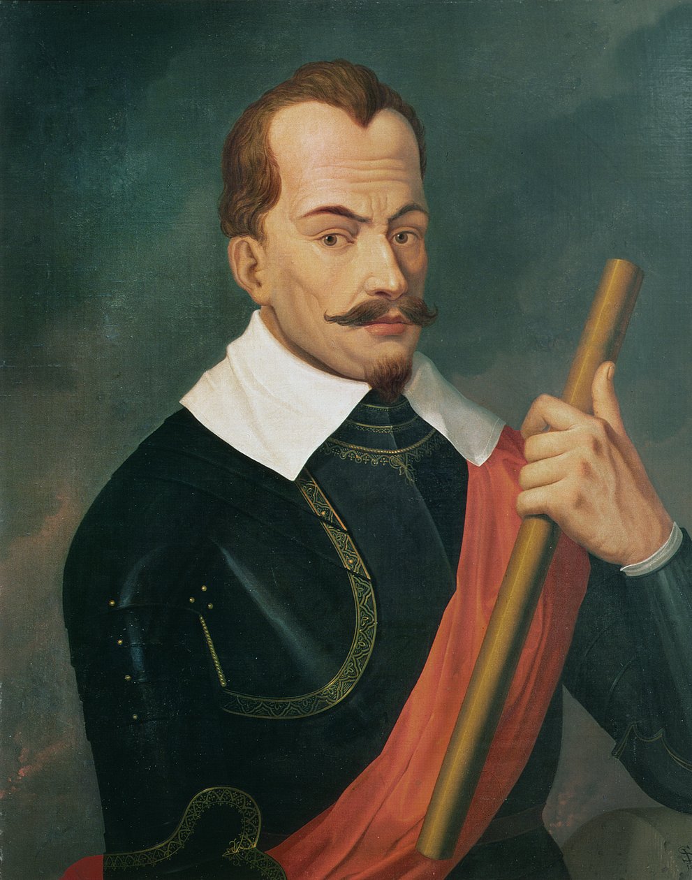 Retrato de Albrecht Wenzel Eusébio von Wallenstein (1583-1634) Duque de Friedland e Mecklenburg e Príncipe de Sagan, depois de uma pintura de Van Dyck de Ludwig Ferdinand Schnorr von Carolsfeld