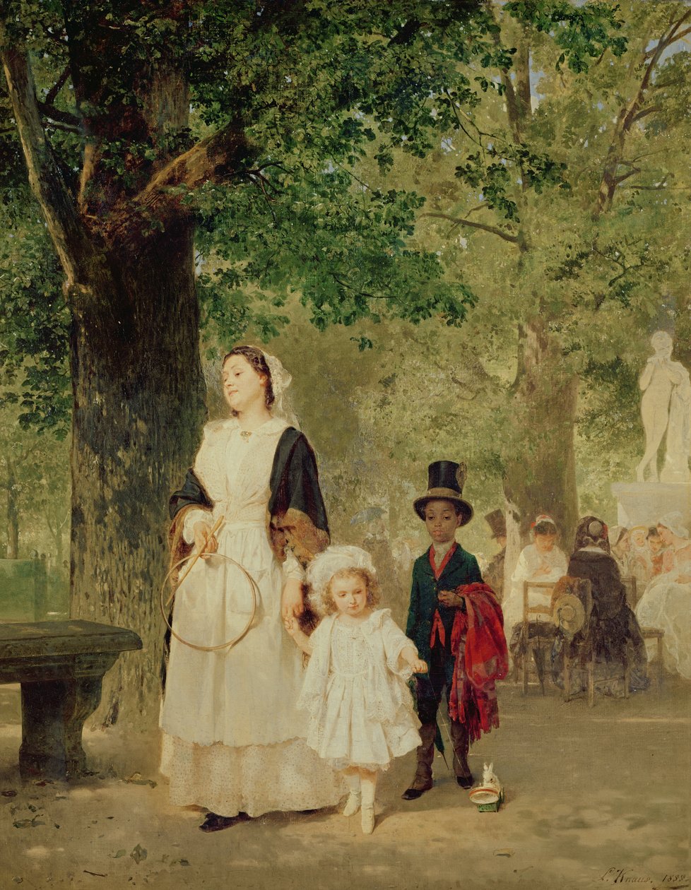 Passeio nos Jardins das Tulherias, 1855 de Ludwig Knaus