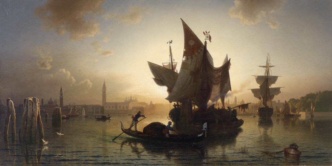 Veneza ao pôr do sol de Ludwig Meixner