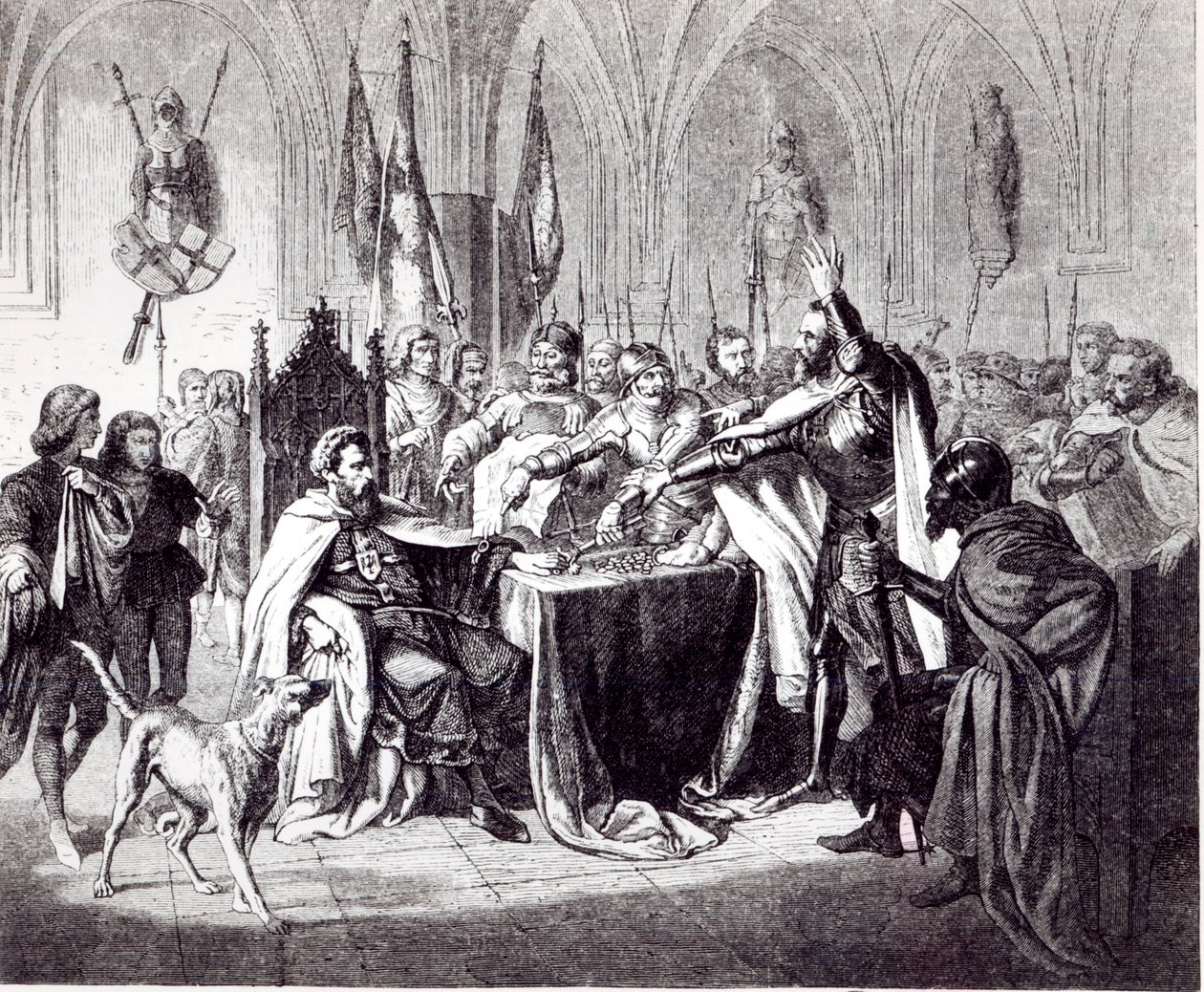 A Venda do Castelo de Marienburg em 1457 ao rei Casimiro IV da Polônia, 1854 de Ludwig Rosenfelder
