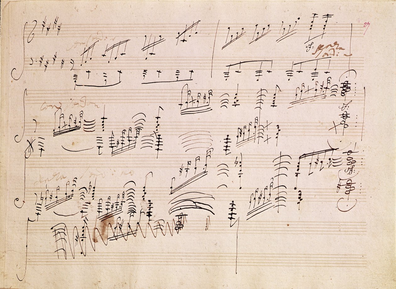 Ficha de pontuação de &39;Moonlight Sonata&39; de Ludwig van Beethoven