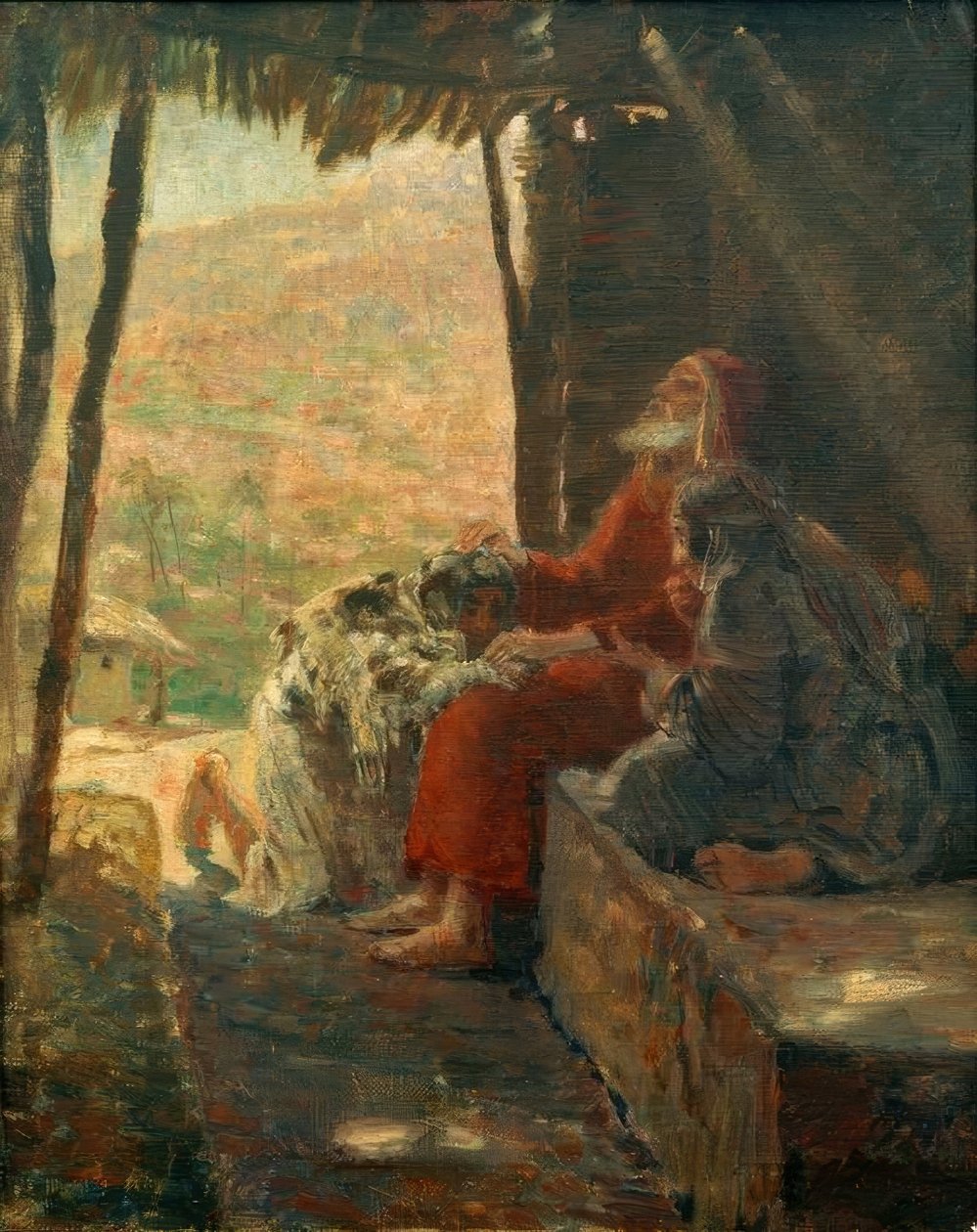 Isaac abençoa Jacó de Ludwig von Hofmann