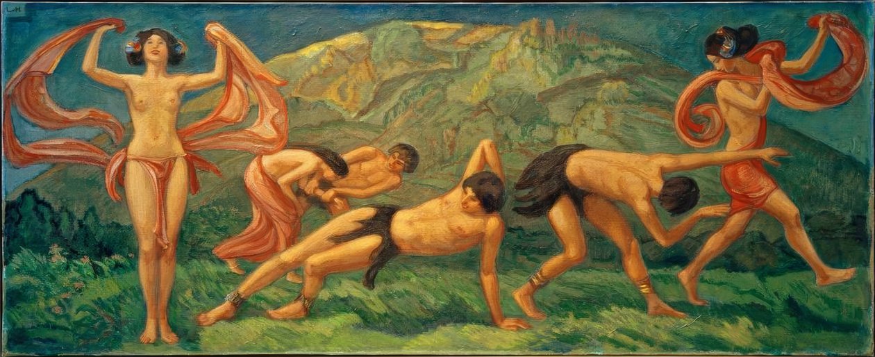 Dance na colina verde de Ludwig von Hofmann