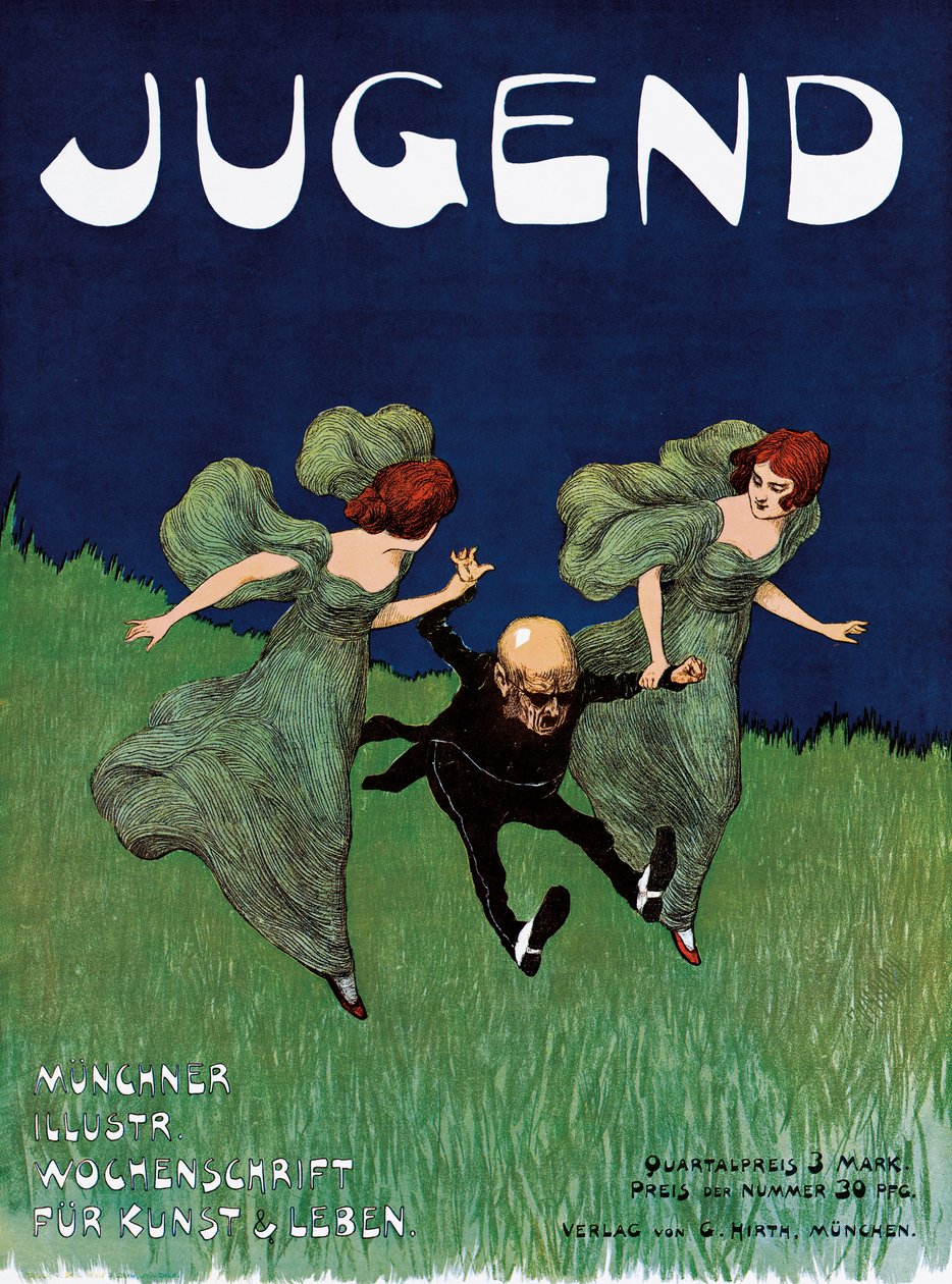 Cartaz publicitário do jornal &39;Jugend&39; de Ludwig von Zumbusch