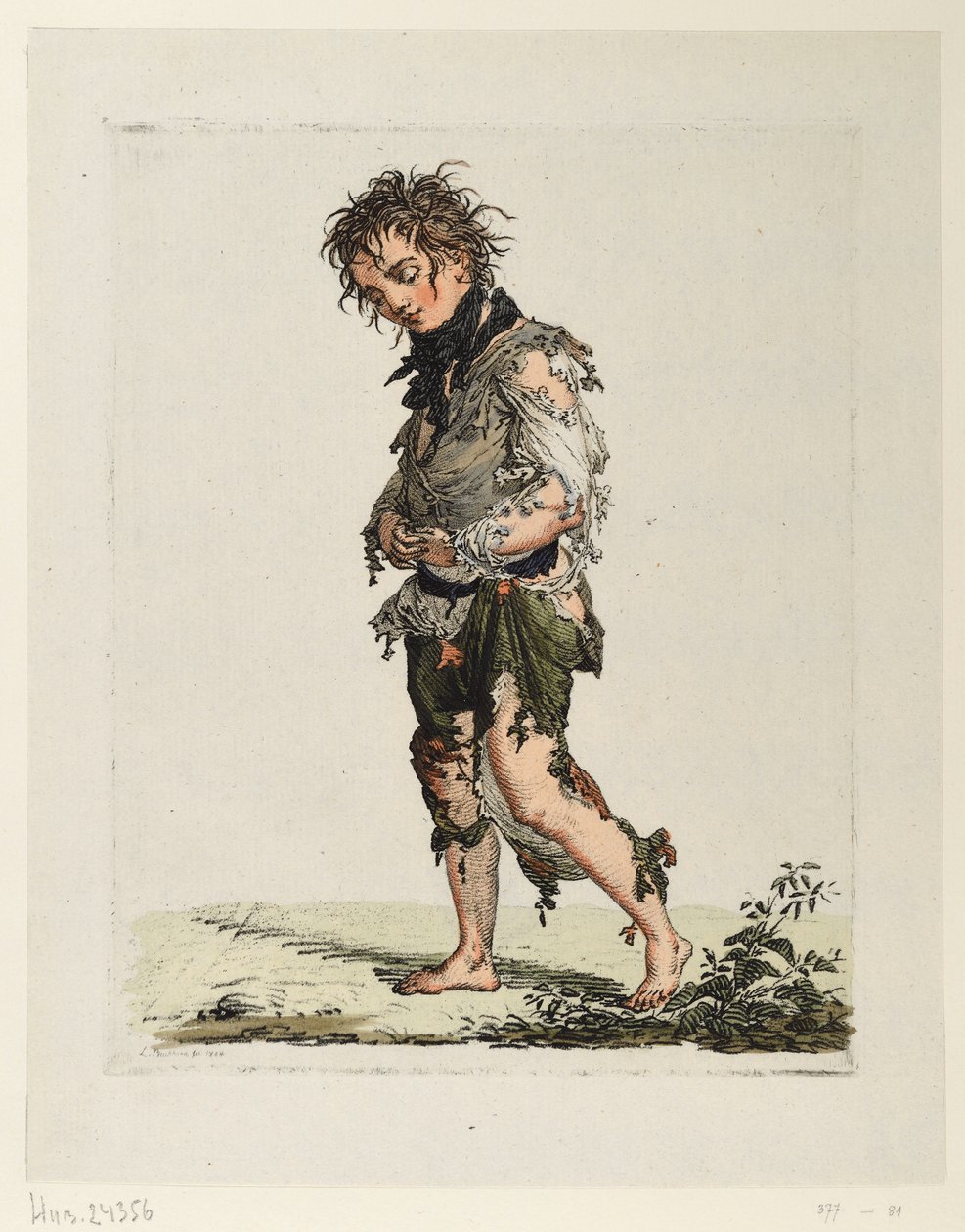 Rapaz mendigo a caminhar de Ludwig Buchhorn