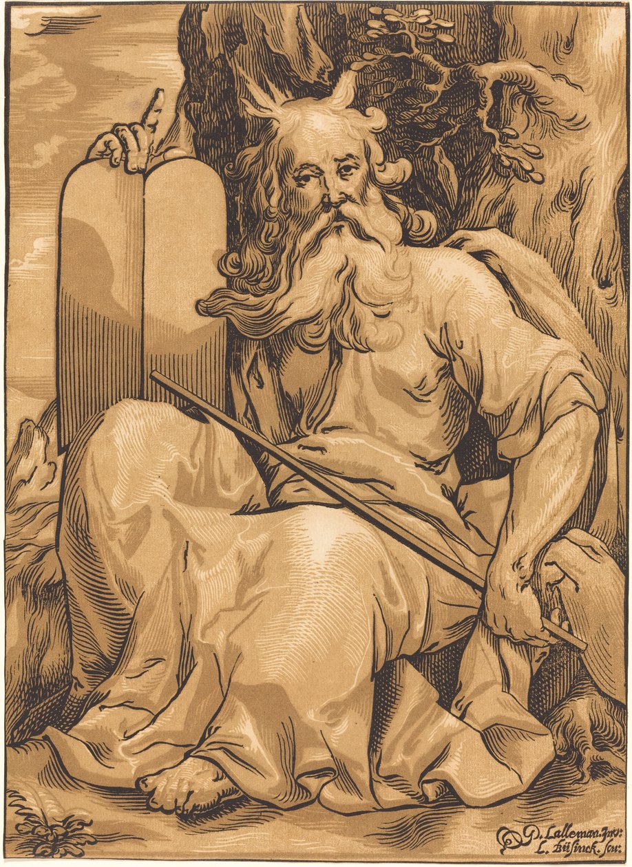 Moisés com as Tábuas da Lei de Ludwig Büsinck after Georges Lallemand
