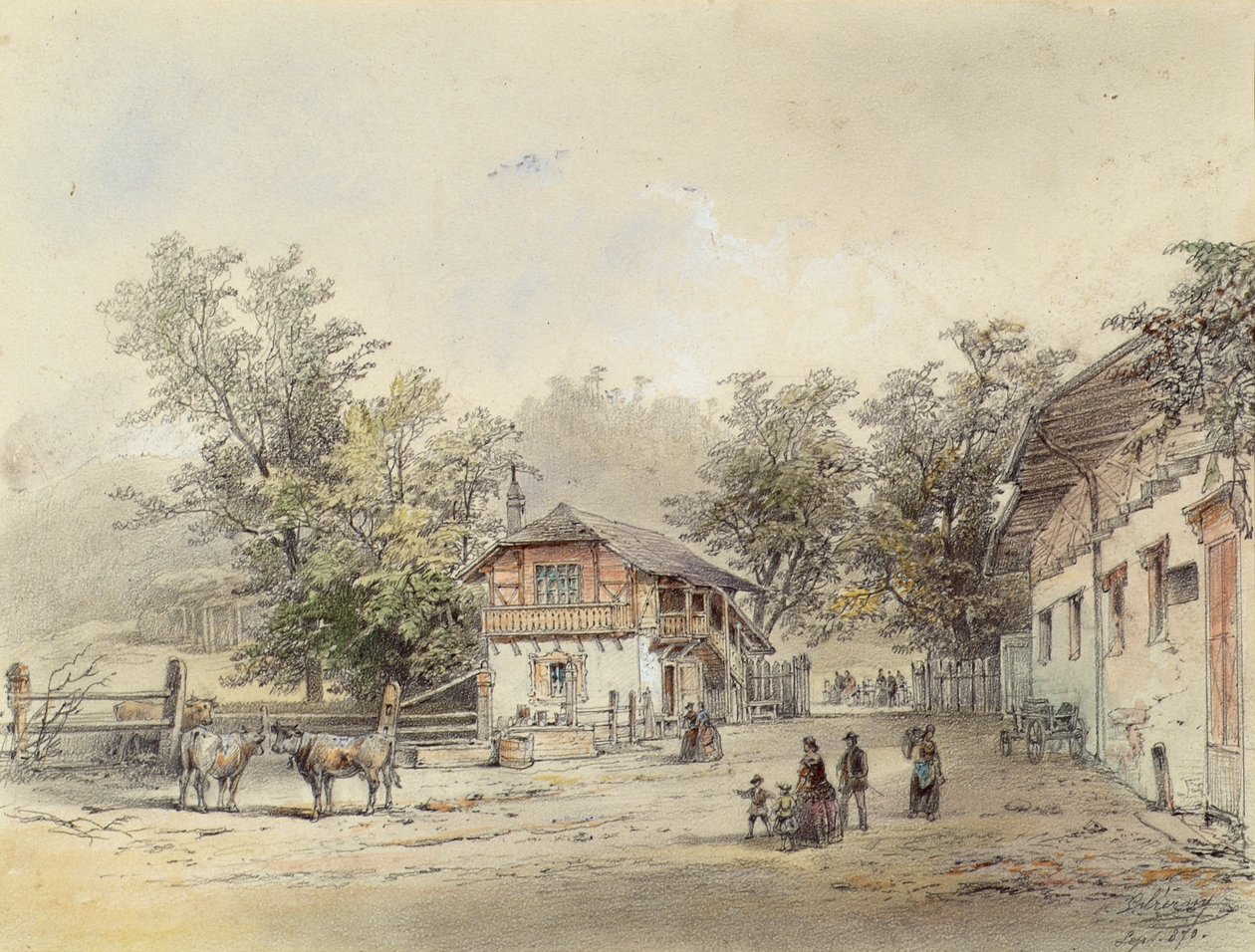 A leiteria em Vorderbrühl perto de Viena de Ludwig Czerny