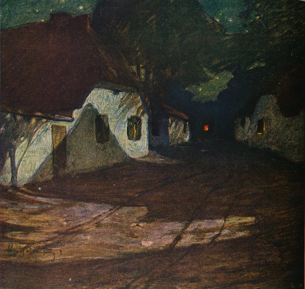 Uma noite de luar, c1900, 1905 de Ludwig Dettmann