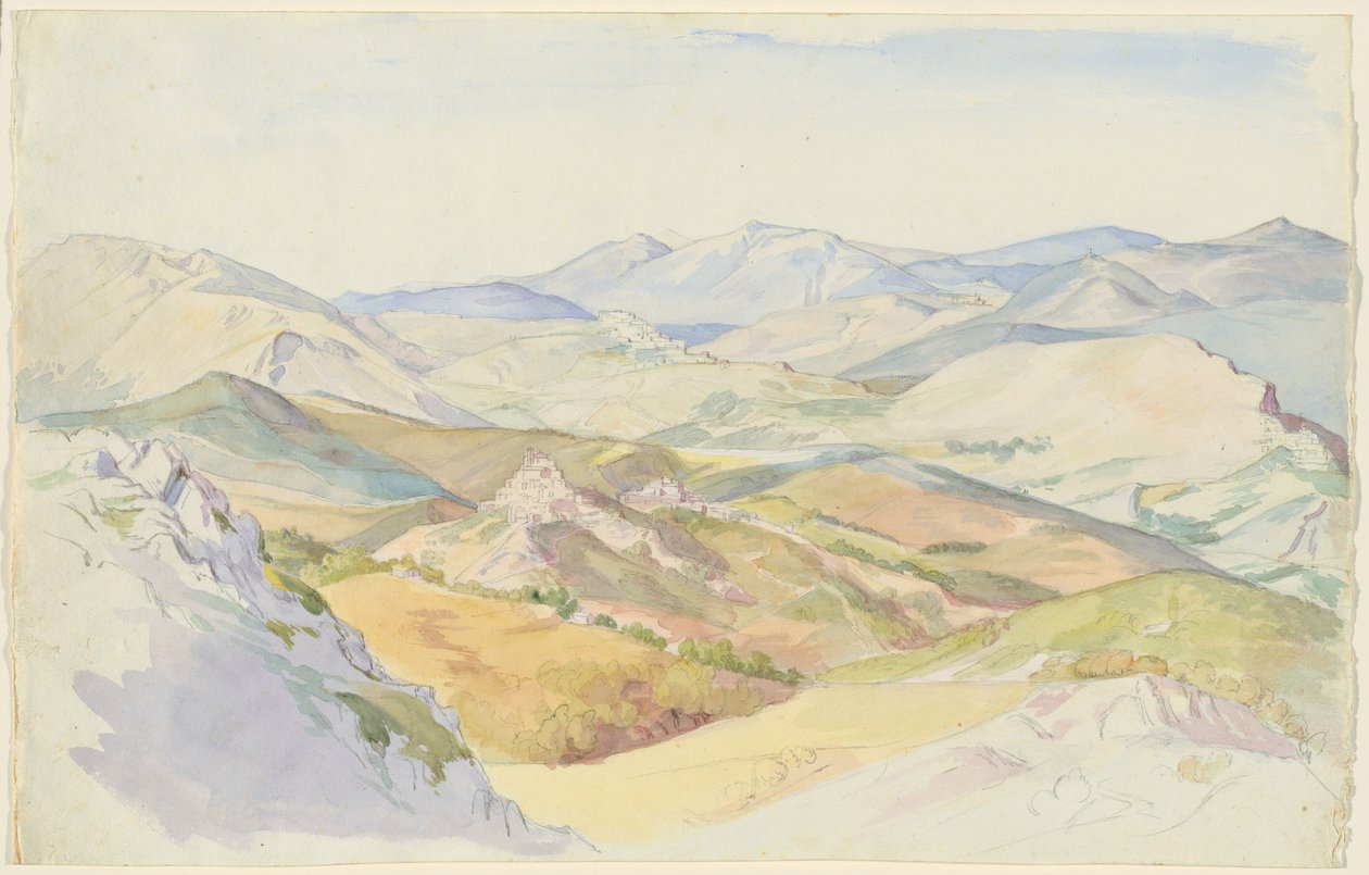 The Sabine Hills e Rocca Santo Stefano visto de Civitella de Ludwig Deurer