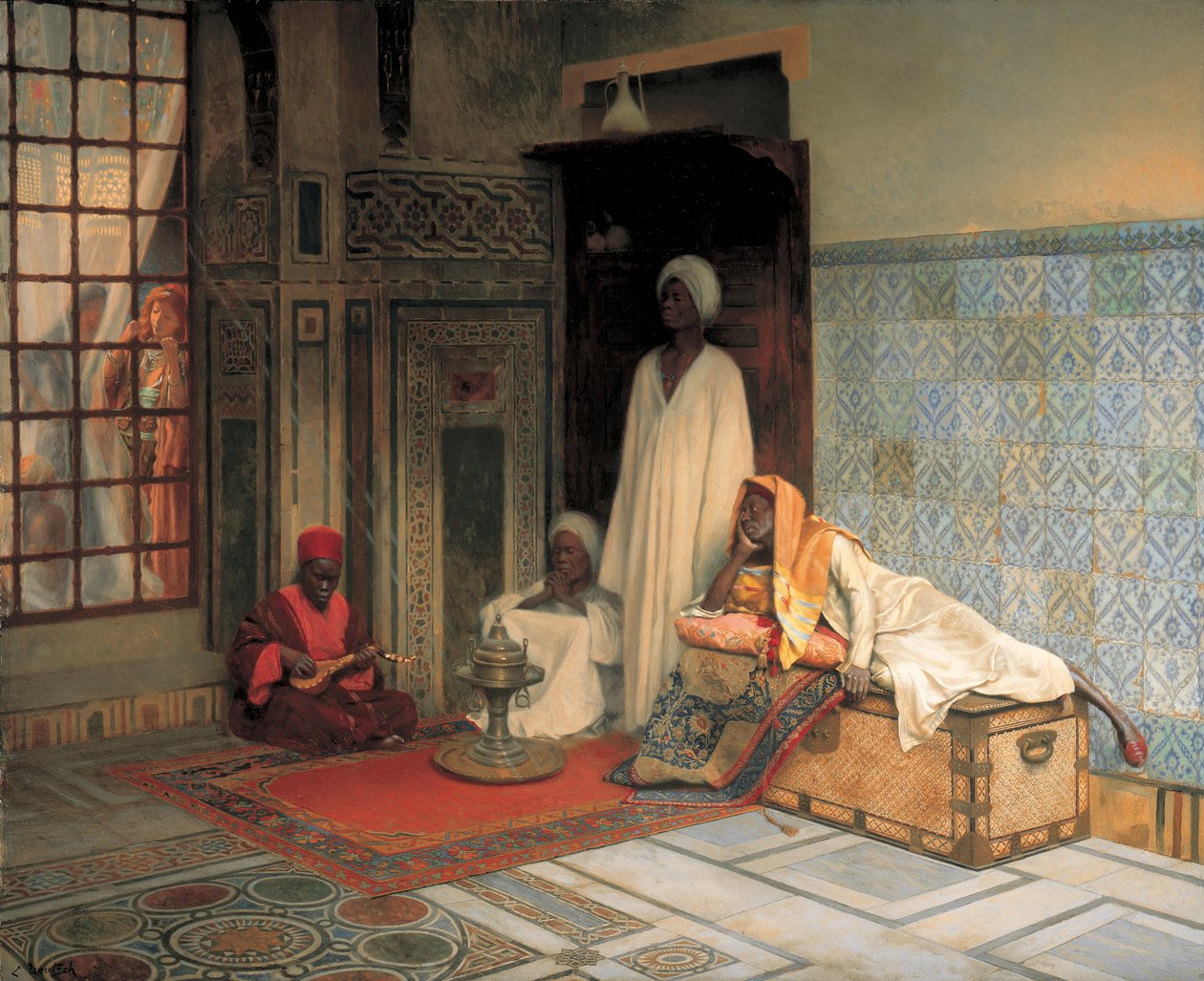 Os Guardas do Harém (óleo no painel) de Ludwig Deutsch