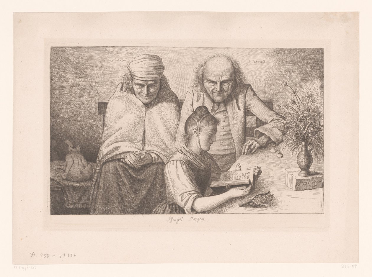 Manhã de Pentecostes
Pfingst Morgen (título sobre o objecto) de Ludwig Emil Grimm