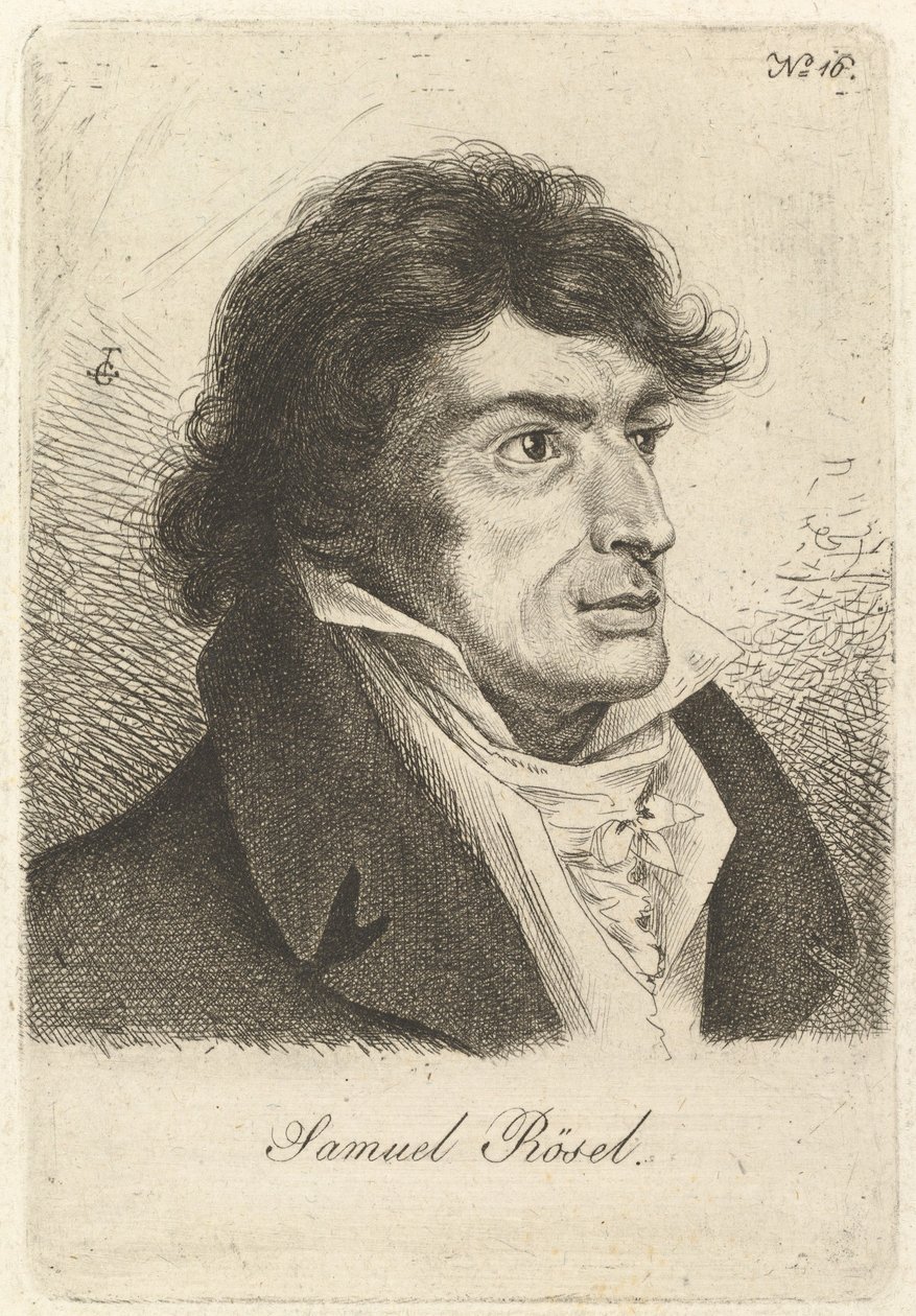 Retrato de Johann Gottlieb Samuel Rösel. de Ludwig Emil Grimm