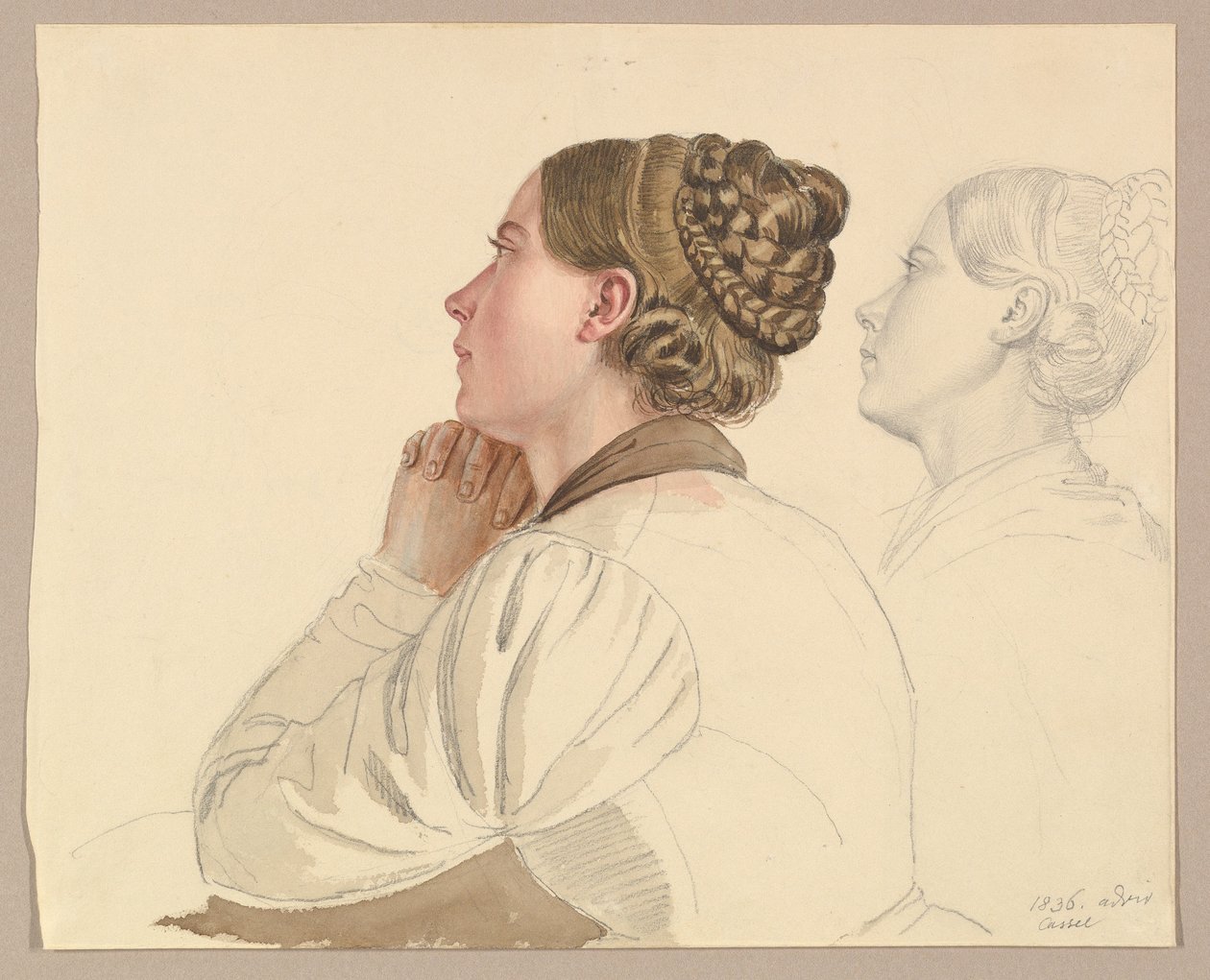 Estudos de uma mulher a rezar de Ludwig Emil Grimm