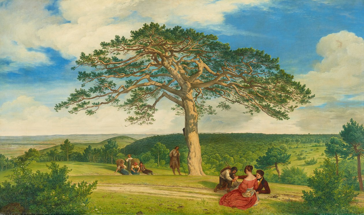 Pinheiro grande no vale de Bruhl perto de Moding de Ludwig Ferdinand Schnorr von Carolsfeld