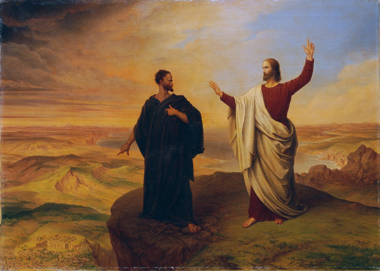 A tentação de Cristo de Ludwig Ferdinand Schnorr von Carolsfeld