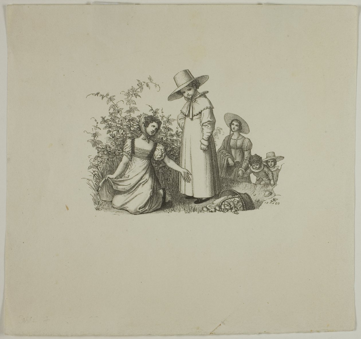 Família com cestas de piquenique de Ludwig Ferdinand Schnorr von Carolsfeld