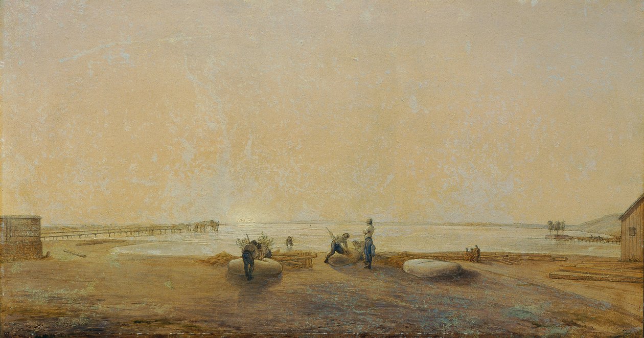 Paisagem no Lago Neusiedl de Ludwig Ferdinand Schnorr von Carolsfeld