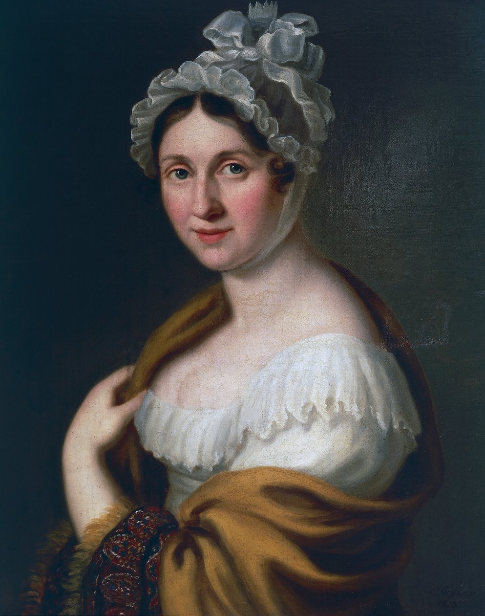 Retrato de Johanna Rosine Wagner, nascida Patz (1774-1848), mãe de Richard Wagner, Pintura de Ludwig Geyer (1779-1821) de Ludwig Geyer