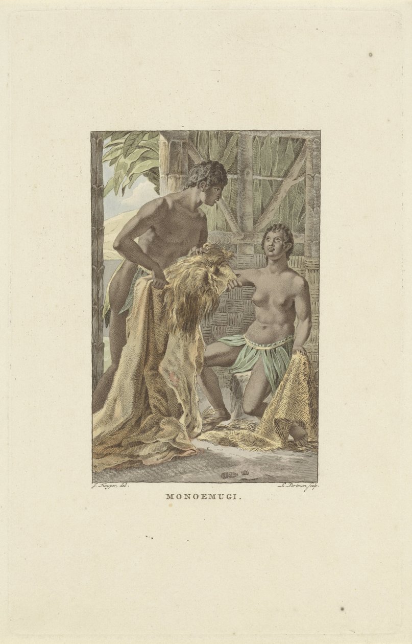 Habitantes do reino de Monoemugi
Monoemugi (título sobre o objecto) de Ludwig Gottlieb Portman