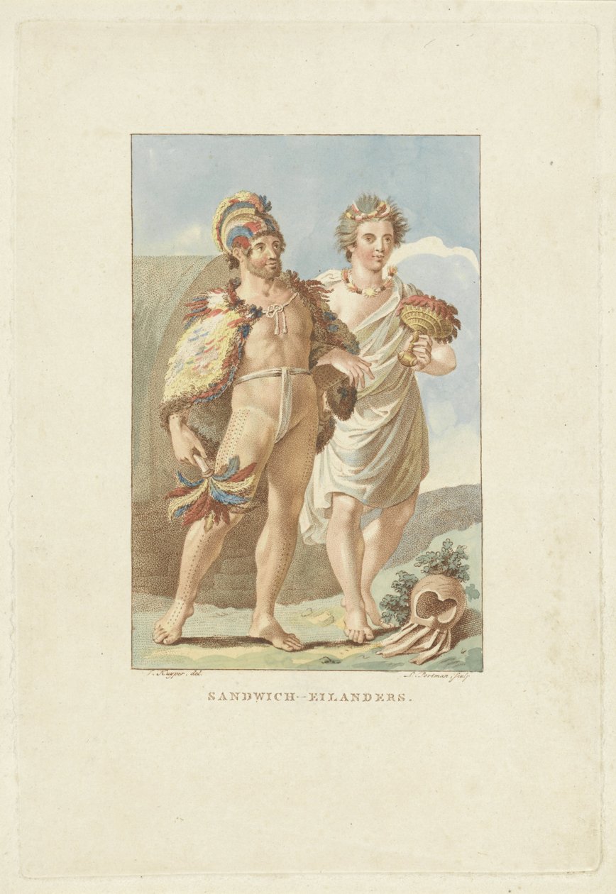 Habitantes das Ilhas Sandwich (Hawaii)
Sandwich Islanders (título sobre o objecto) de Ludwig Gottlieb Portman