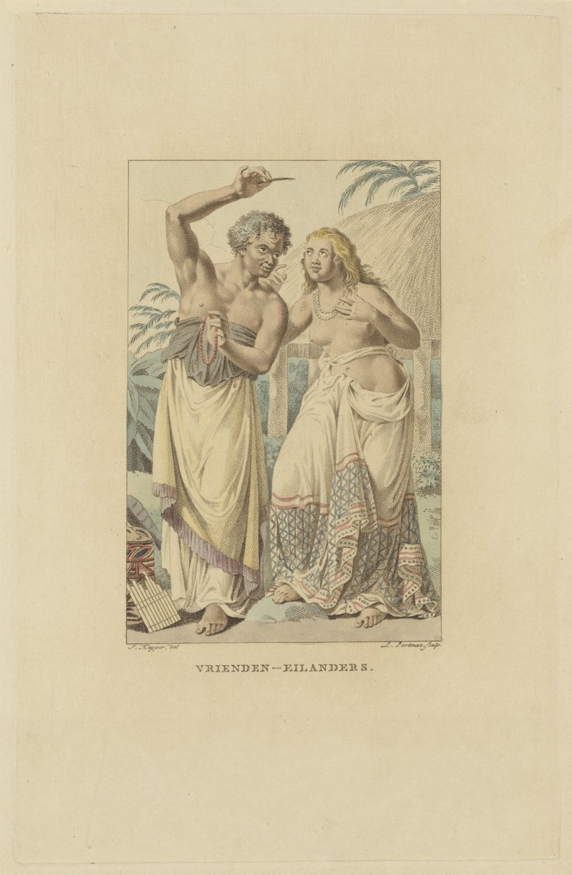 Residentes das Ilhas Amigas (Arquipélago de Tonga)
Amigos das Ilhas (título sobre o objecto) de Ludwig Gottlieb Portman